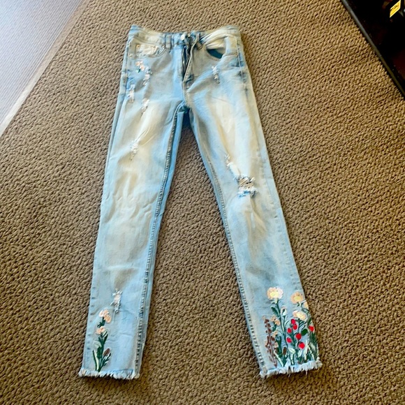 Floral ripped jeans - Picture 1 of 1